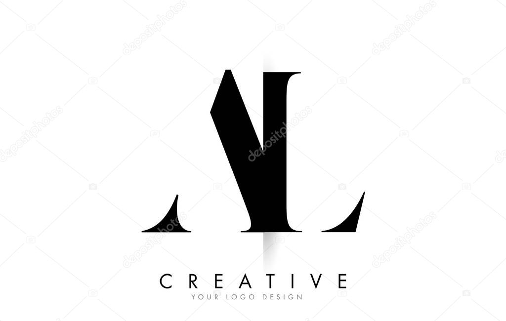 AL A L Letter Logo Design with Creative Shadow Cut Vector Illustration Design.