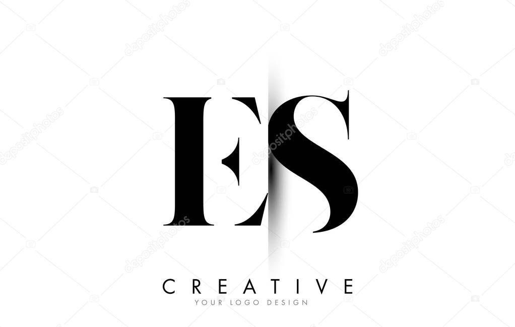 ES E S Letter Logo Design with Creative Shadow Cut Vector Illustration Design.