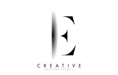 E Harfi Logo Tasarımı ve Yaratıcı Gölge Kesme Vektörü Çizimi Tasarımı.