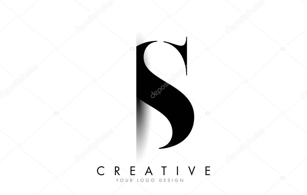 S Letter Logo Design with Creative Shadow Cut Vector Illustration Design.