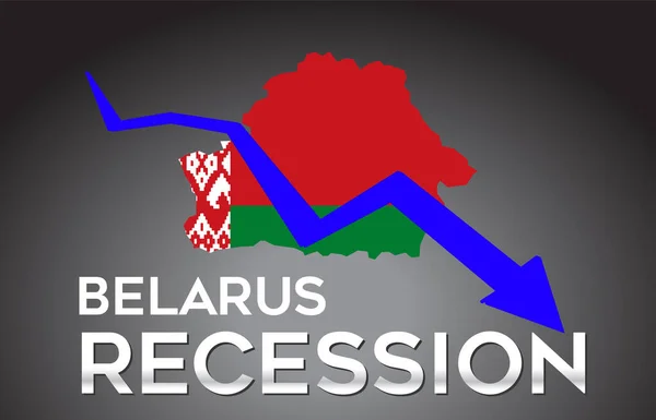 Mapa Bielorrusia Recesión Crisis Económica Concepto Creativo Con Colapso Económico — Archivo Imágenes Vectoriales