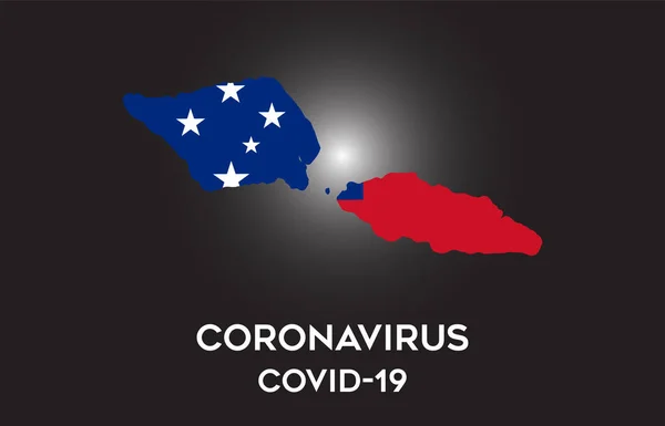 Coronavirus Samoa Country Flag Country Border Mappa Design Vettoriale Covid — Vettoriale Stock