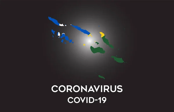 Coronavirus Solomon Islands Country Flag Country Border Map Vector Design — Stockový vektor