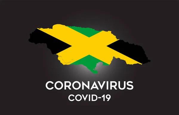 Coronavirus Jamaica Bandeira País Dentro Fronteira País Mapa Vector Design —  Vetores de Stock