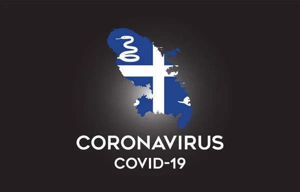 Coronavirus Martinica Country Flag Country Border Mappa Vector Design Covid — Vettoriale Stock