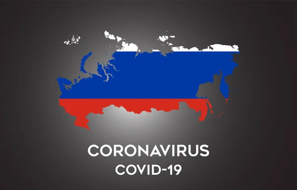 Rusya Koronavirüs Ülke Bayrağı Ülke Sınır Haritası Vektör Tasarımı Içinde — Stok Vektör