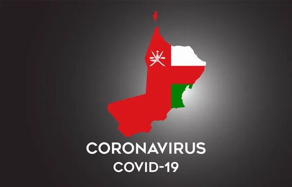 Coronavirus Oman Country Flag Country Border Map Vector Design Covid — стоковий вектор