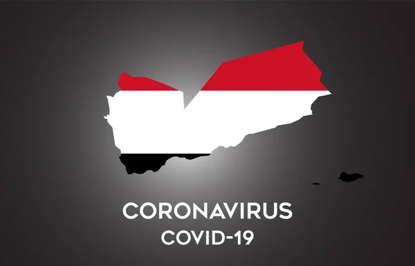 Coronavirus Jemen Och Land Flagga Innanför Landsgränsen Karta Vektor Design — Stock vektor