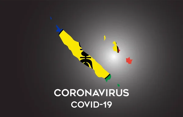 Coronavirus New Caledonia Country Flag Country Border Map Vector Design — Stock Vector