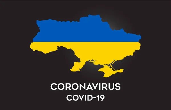 Coronavirus Ukraine Country Flag Country Border Map Vector Design Covid — Stock Vector