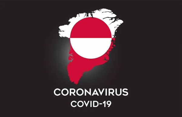 Coronavirus Groenlândia Bandeira País Dentro Fronteira País Mapa Vector Design —  Vetores de Stock