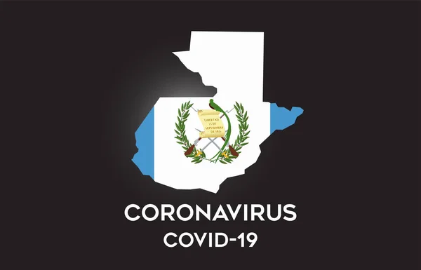 Coronavirus Гватемалі Прапор Країни Рамках Дизайну Мапи Vector Covid Картою — стоковий вектор