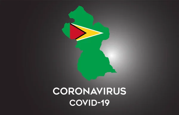 Coronavirus Guyana Country Flag Country Border Map Vector Design Covid — Stockový vektor