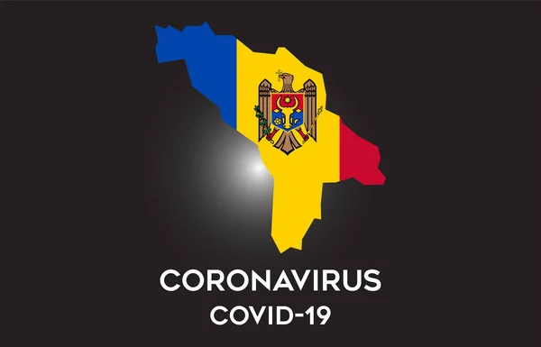 Coronavirus Moldávia Bandeira País Dentro Fronteira País Mapa Vector Design —  Vetores de Stock