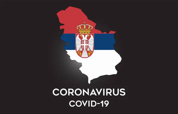 Coronavirus Сербії Прапорі Країни Рамках Дизайну Мапи Вектора Covid Мапою — стоковий вектор