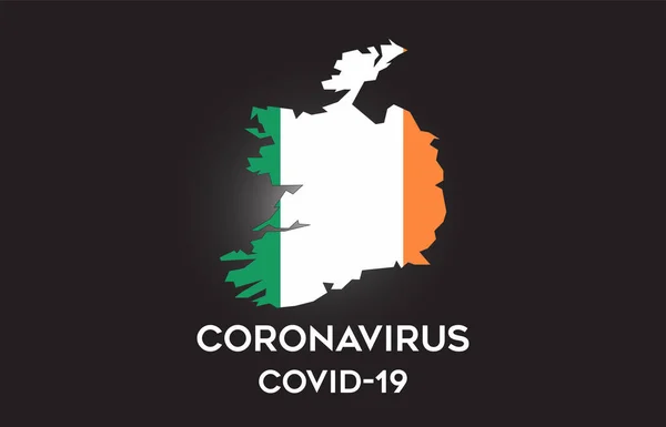 Coronavirus Irlanda Country Flag Country Border Mappa Design Vettoriale Covid — Vettoriale Stock