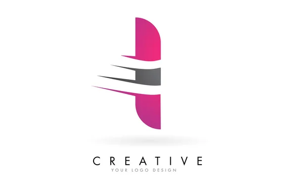 Logo Literowe Różowym Szarym Kolorem Kreatywnym Wycięciem Kreatywny Projekt Logo — Wektor stockowy