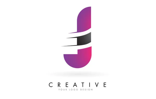 Letter Logo Pink Grey Colorblock Design Creative Cut Creative Logo — Stock Vector