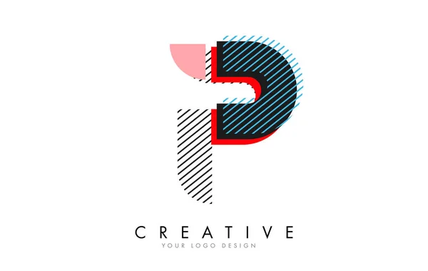 Лист Абстрактним Дизайном Логотипу Pop Art Барвисті Ретро Векторні Ілюстрації — стоковий вектор