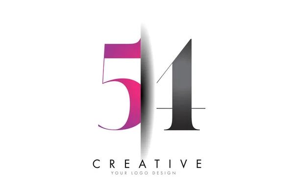 Сірий Рожевий Номер Логотип Креативним Вирізом Тіней Векторні Ілюстрації Дизайн — стоковий вектор