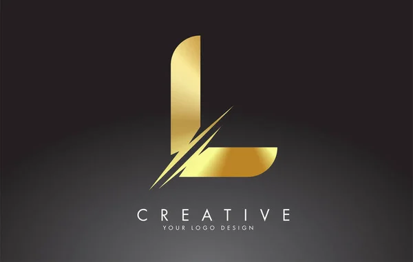 Logodesign Mit Goldenem Buchstaben Und Kreativen Schnitten Kreative Vektorillustration — Stockvektor