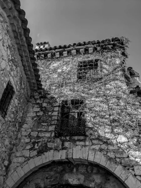 Black and White Photography of a Old Building, in Eze village, on French Riviera
