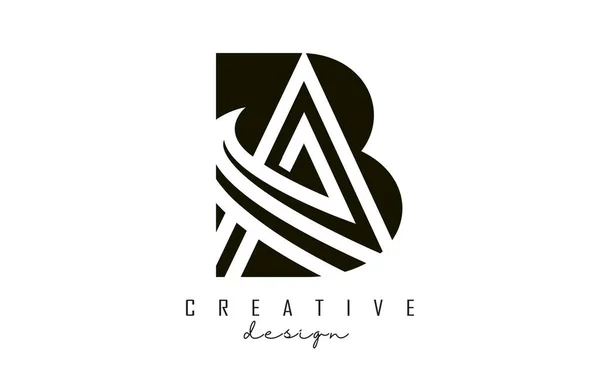 Monogram Letters Logo Design Black White Shapes Layers Creative Letter — Stock Vector