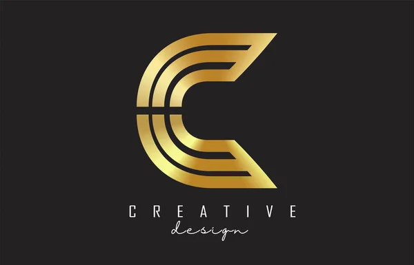 Logotipo Letra Del Monograma Con Cable Dorado Con Corte Creativo — Vector de stock