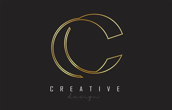 Zlaté Písmeno Logo Monogramem Design Creative Letter Icon Golden Lines — Stockový vektor