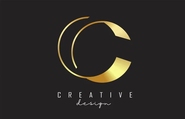 Золотий Розкішний Логотип Letter Дизайном Монограми Графічна Золота Піктограма Графічна — стоковий вектор
