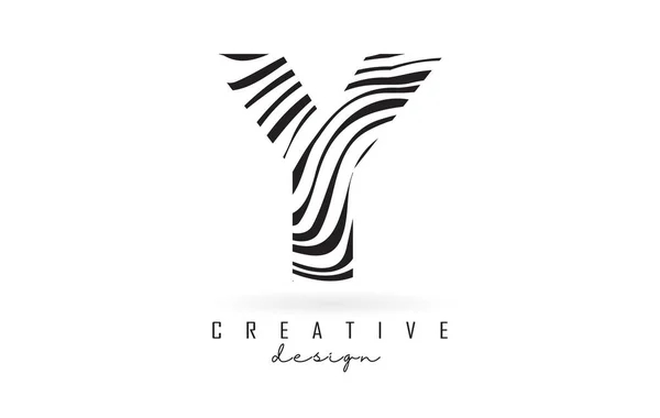 Preto Branco Zebra Carta Logo Design Ilustração Vetorial Criativa Com —  Vetores de Stock