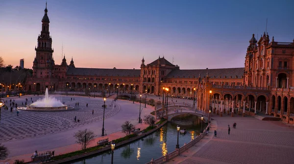 Sevilla España Febrero 2020 Vista Los Turistas Paseando Por Plaza — Foto de Stock