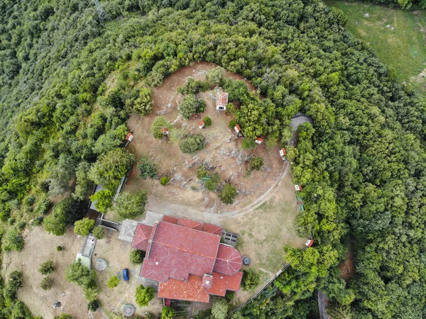 Aerial View Italian Fields Hills — Stock Photo, Image