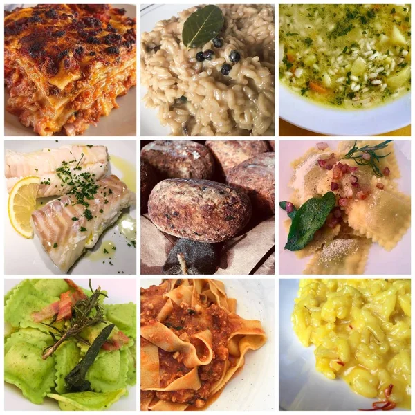 Collage Italian Food — ストック写真