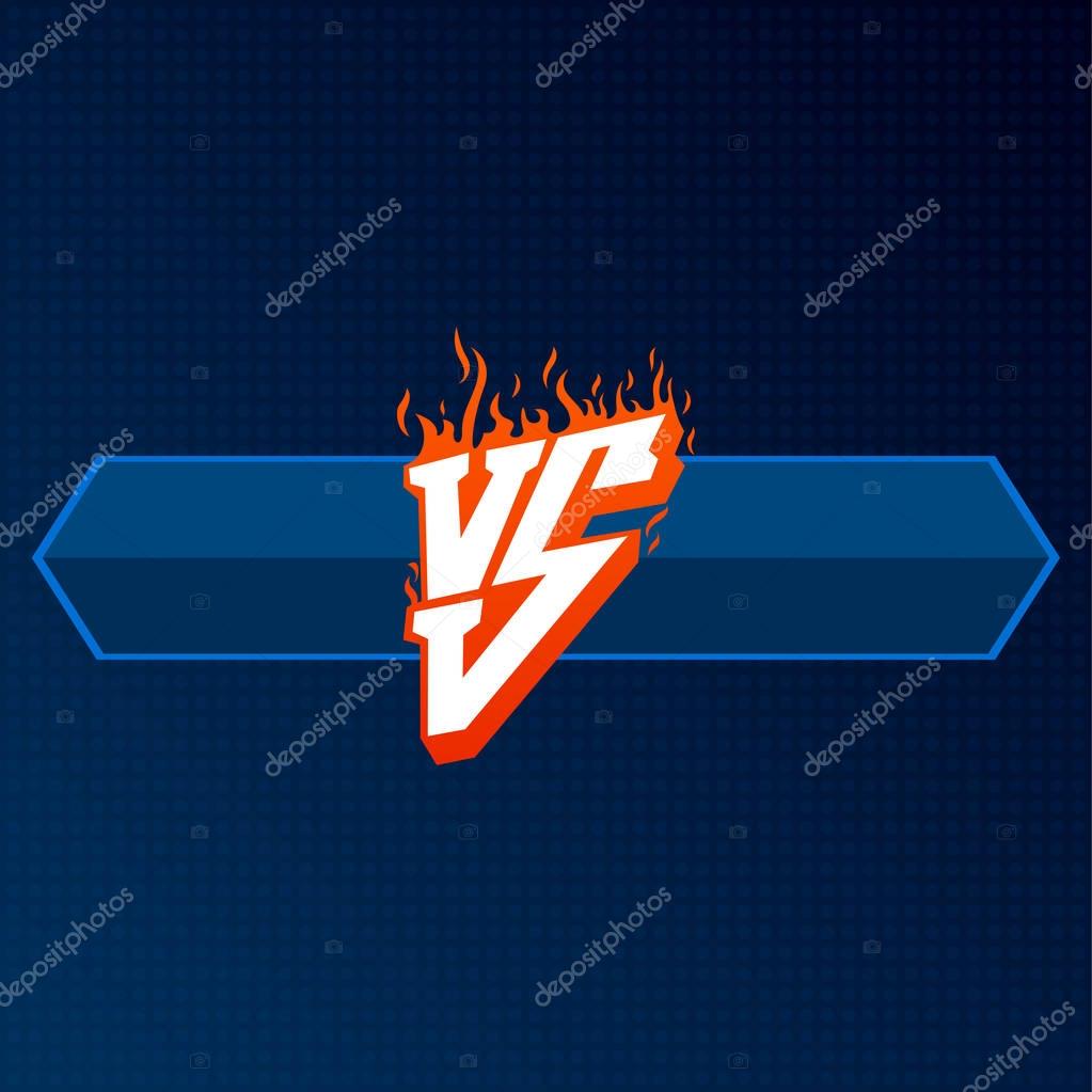 Versus logo with board for design. VS letters illustration. Competition Icon. Fight Symbol.