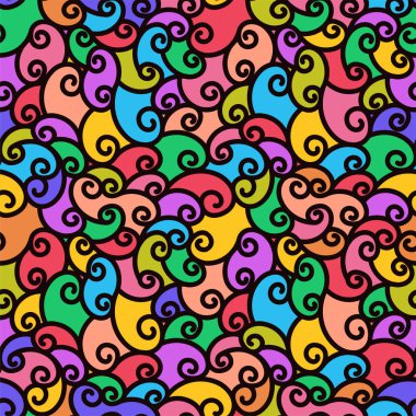Çiçek sorunsuz arka plan swirls ile. Web tasarım, kartpostal, el ilanı, afiş, poster için renkli düz backgorund.
