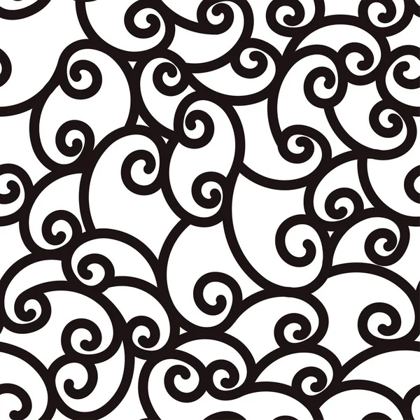 Abstrato sem costura ondulando linhas de ondulação, fundo preto e branco — Vetor de Stock