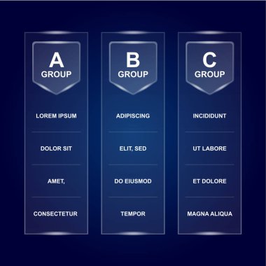 Grup tablo Pano şablonu. Metin ve tasarım için hazır. Futbol Şampiyonası grup aşamaları tasarım koyu arka plan üzerinde. Avrupa Futbol Şampiyonası