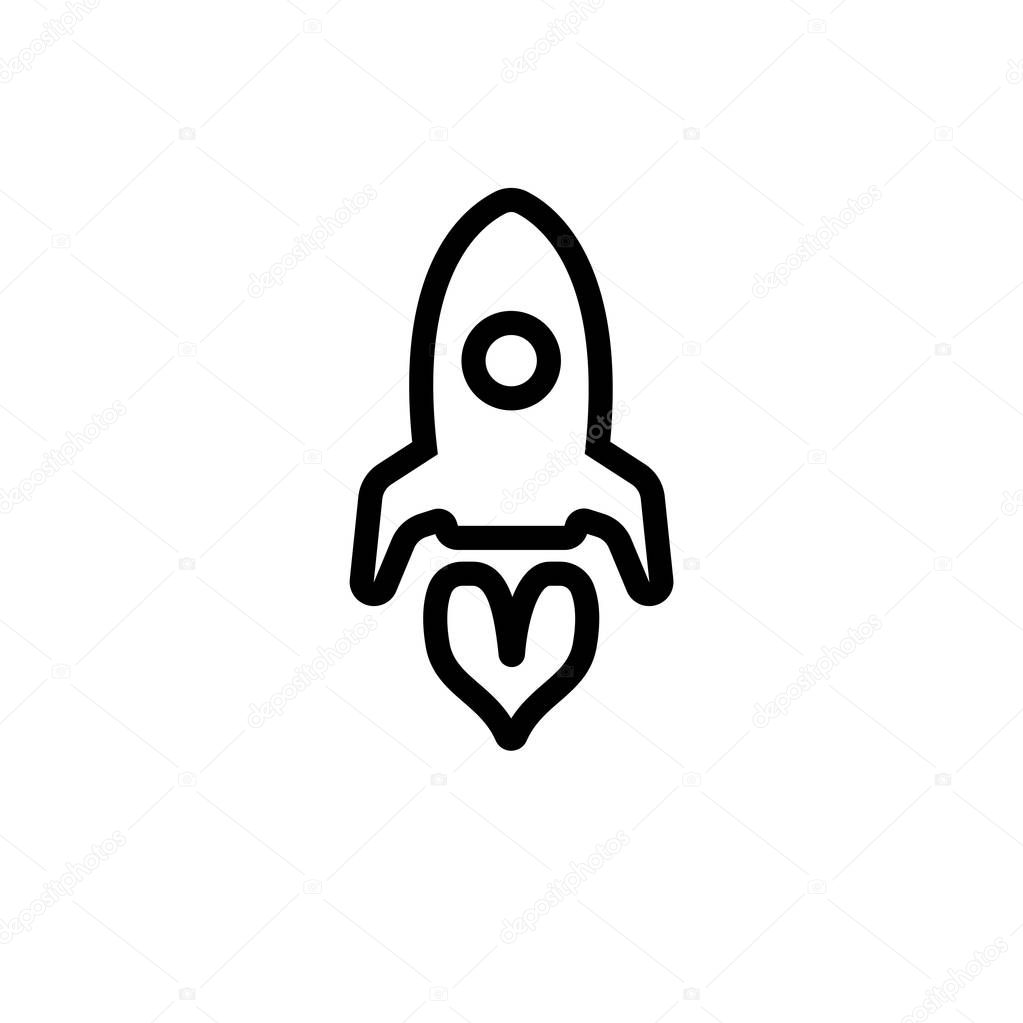 Rocket minimal line icon. Start up business outlined logo