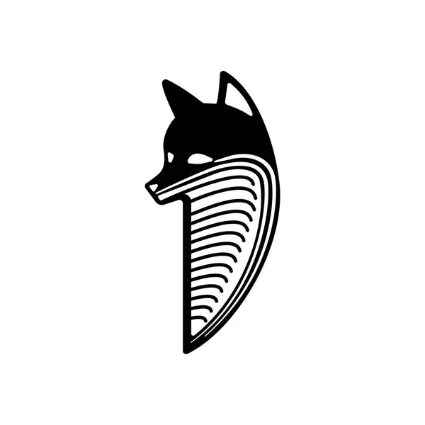 Vintage illustration fox huvud emblem — Stock vektor