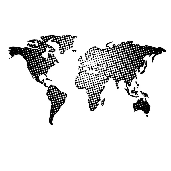 Gestippelde wereldkaart — Stockvector
