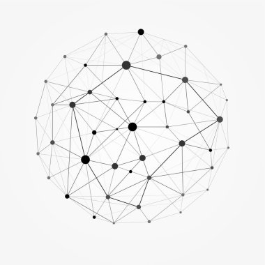 Tel çerçeve 3B Kafes poligonal vektör küre. Ağ hattı, tasarım Küre, nokta ve yapısı illüstrasyon