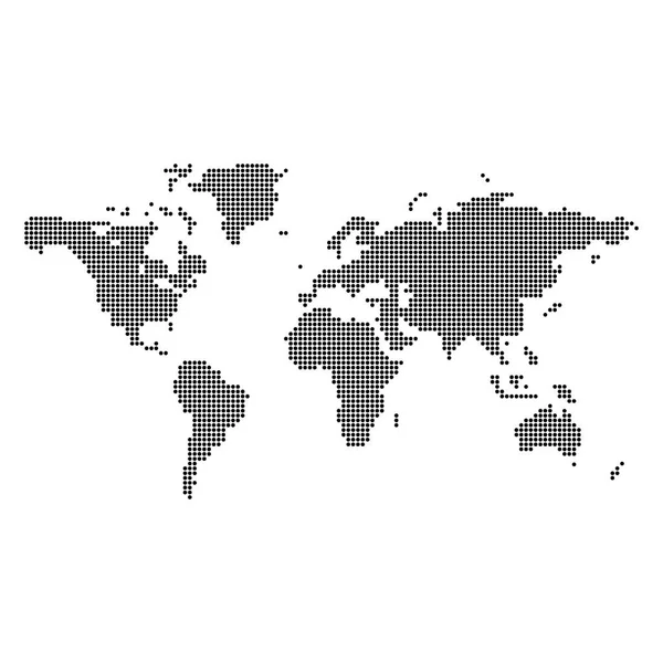 Abstraktní tečkovaný svět mapa — Stockový vektor
