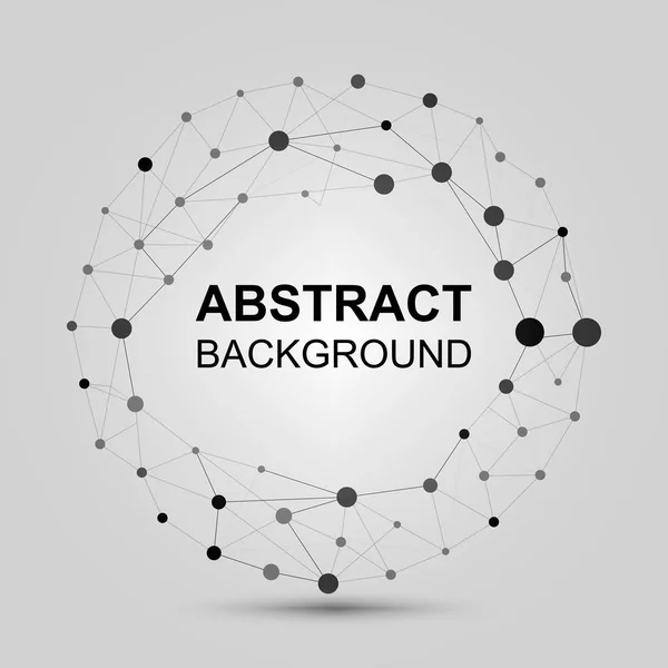 Abstract background with dots and lines. Contemporary black and white stylish asymmetric construction with connected lines and dots. — Stock Vector