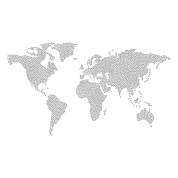 Vecteur de carte du monde pointillé — Image vectorielle