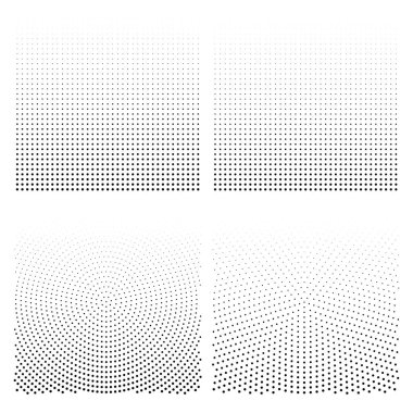 Noktalı resim arka plan ayarlayın. Yarı ton noktaları illüstrasyon vektör.