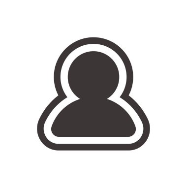 Beyaz arka plan üzerinde izole trendy düz stil kullanıcı profili simgesini. Web sitesi tasarımı, logo, uygulama veya kullanıcı arabirimi için kullanıcı siluet simge. Vektör çizim, Eps10.