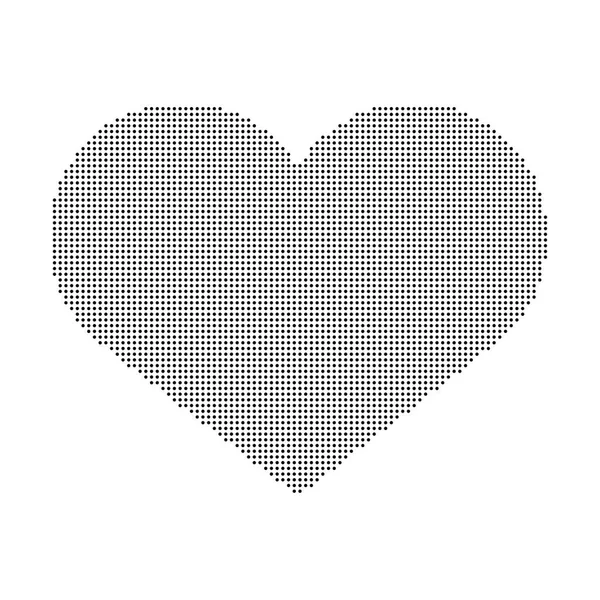 Corazón de puntos aislado sobre fondo blanco — Vector de stock