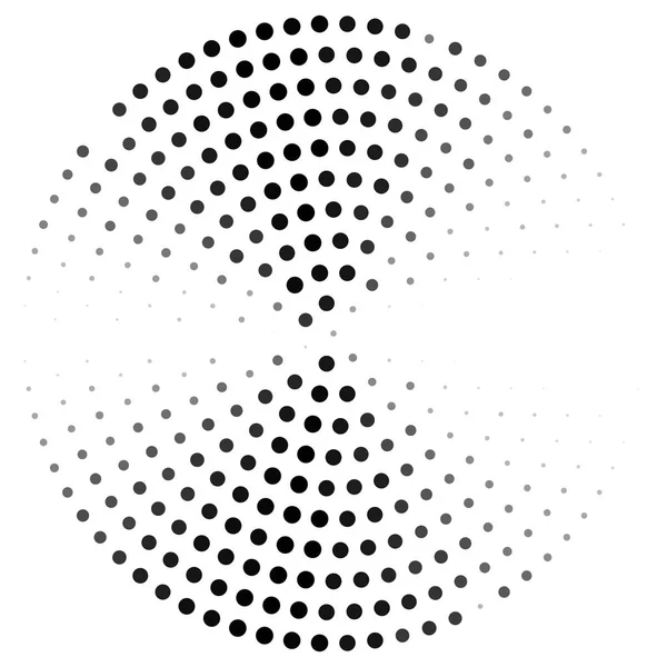 Dotted circle Abstrakcja zakrzywione. Ilustracja design w stylu półtonów. — Wektor stockowy