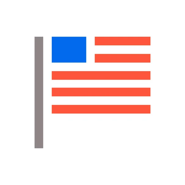 Minimale Usa vlag icoon. Unaited Staten van Amerika vlag pictogram geïsoleerd minimaal ontwerp. Vectorillustratie. — Stockvector